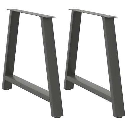 Matbordsben A-formade 2 st antracit 100x(72-73) cm stål