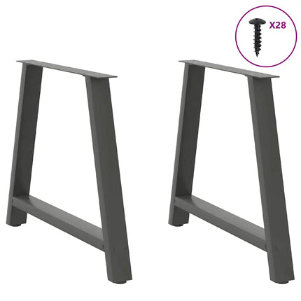 Matbordsben A-formade 2 st antracit 100x(72-73) cm stål