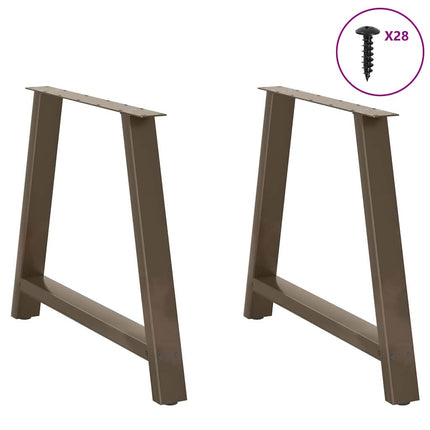 Matbordsben A-formade 2 st 100x(72-73) cm stål