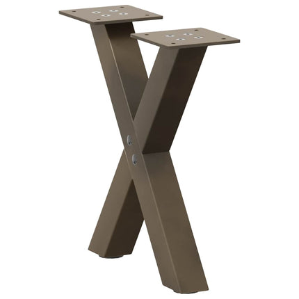 Soffbordsben X-formade 2 st naturstål 30x(30-31) cm stål