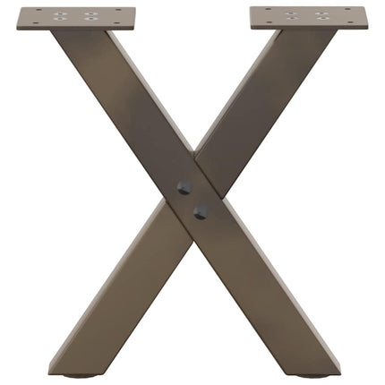 Soffbordsben X-formade 2 st naturstål 30x(30-31) cm stål