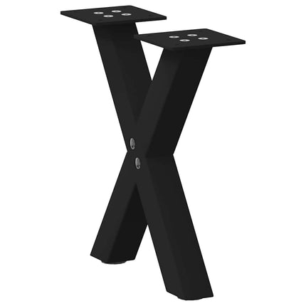 Soffbordsben X-formade 2 st svarta 37x(30-31) cm stål