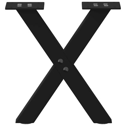 Soffbordsben X-formade 2 st svarta 37x(30-31) cm stål