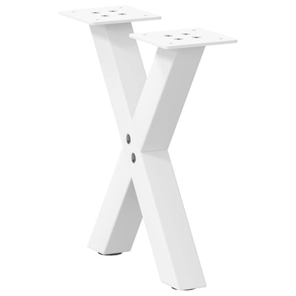 Soffbordsben X-formade 2 st vita 37x(30-31) cm stål