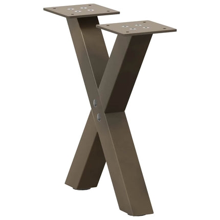 Soffbordsben X-formade 2 st naturstål 37x(30-31) cm stål