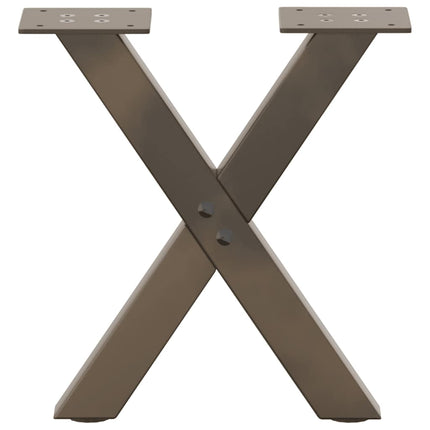Soffbordsben X-formade 2 st naturstål 37x(30-31) cm stål