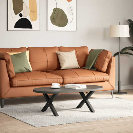Soffbordsben X-formade 2 st svarta 50x(30-31) cm stål