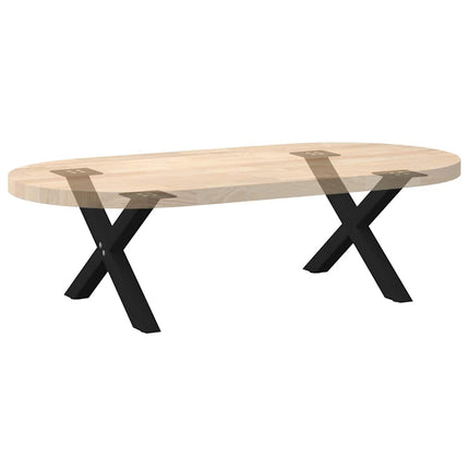 Soffbordsben X-formade 2 st svarta 50x(30-31) cm stål