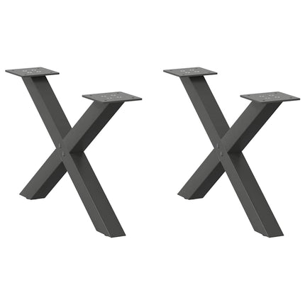 Soffbordsben X-formade 2 st antracit 50x(30-31) cm stål