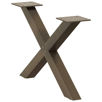 Soffbordsben X-formade 2 st naturstål 50x(30-31) cm stål