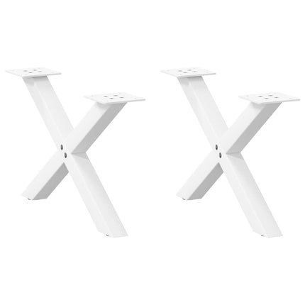 Soffbordsben X-formade 2 st vita 60x(30-31) cm stål