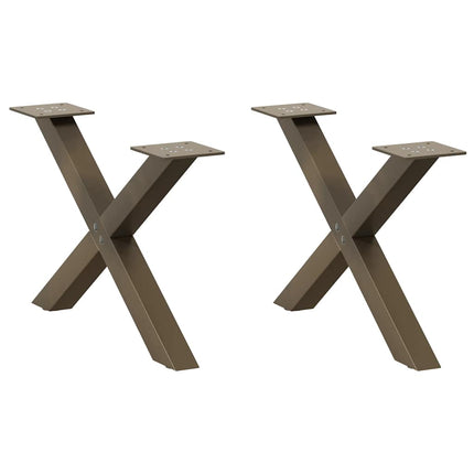 Soffbordsben X-formade 2 st naturstål 60x(30-31) cm stål