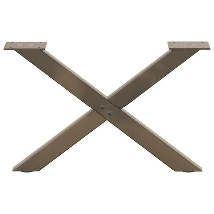 Soffbordsben X-formade 2 st naturstål 60x(30-31) cm stål