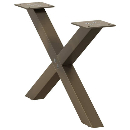 Soffbordsben X-formade 2 st naturstål 60x(30-31) cm stål
