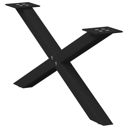 Soffbordsben X-formade 2 st svarta 70x(30-31) cm stål