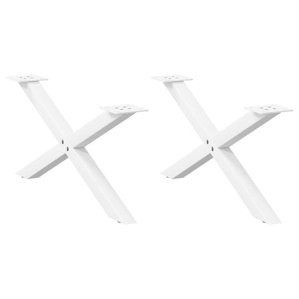 Soffbordsben X-formade 2 st vita 70x(30-31) cm stål