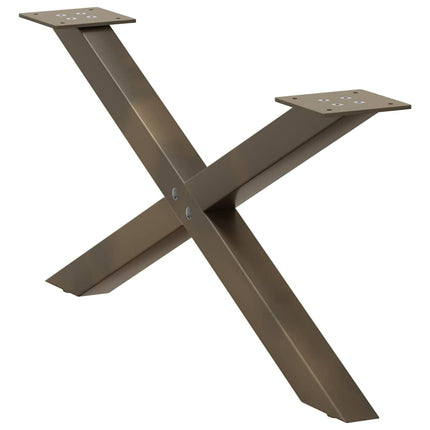 Soffbordsben X-formade 2 st naturstål 70x(30-31) cm stål