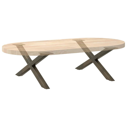Soffbordsben X-formade 2 st naturstål 70x(30-31) cm stål