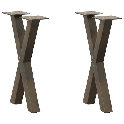 Soffbordsben X-formade 2 st naturstål 28x(42-43) cm stål
