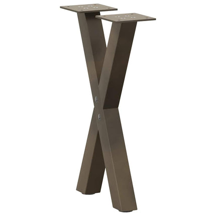 Soffbordsben X-formade 2 st naturstål 28x(42-43) cm stål