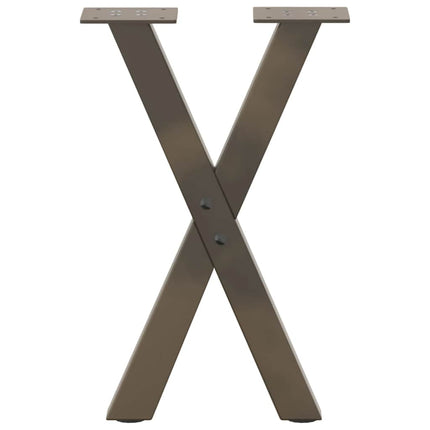 Soffbordsben X-formade 2 st naturstål 28x(42-43) cm stål