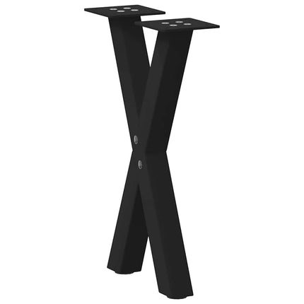 Soffbordsben X-formade 2 st svarta 38x(42-43) cm stål