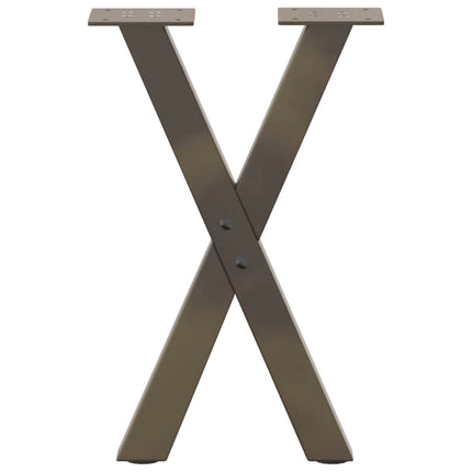 Soffbordsben X-formade 2 st naturstål 38x(42-43) cm stål