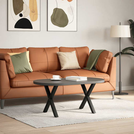 Soffbordsben X-formade 2 st svarta 50x(42-43) cm stål