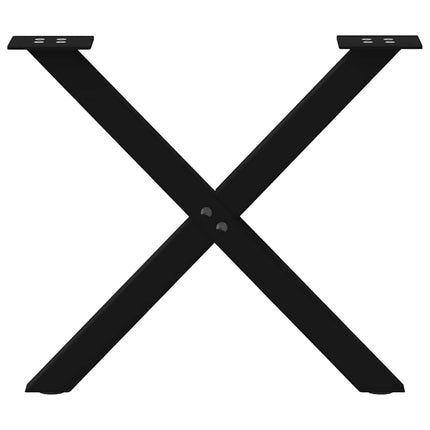 Soffbordsben X-formade 2 st svarta 50x(42-43) cm stål