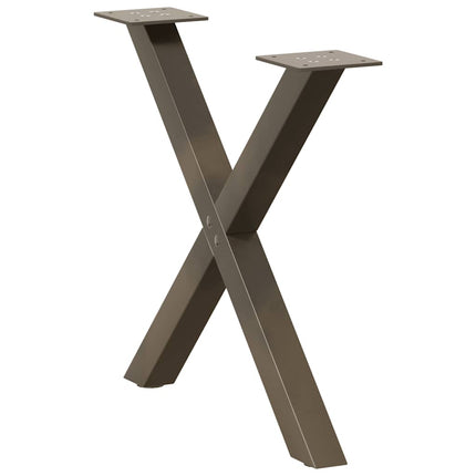 Soffbordsben X-formade 2 st naturstål 50x(42-43) cm stål