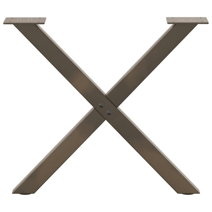 Soffbordsben X-formade 2 st naturstål 50x(42-43) cm stål