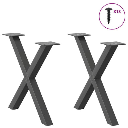 Soffbordsben X-formade 2 st antracit 60x(42-43) cm stål