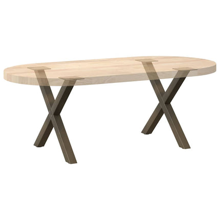 Soffbordsben X-formade 2 st naturstål 60x(42-43) cm stål
