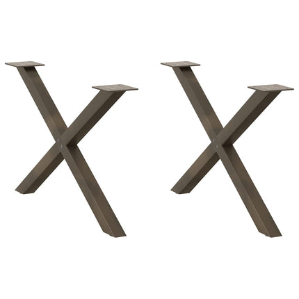 Soffbordsben X-formade 2 st naturstål 70x(42-43) cm stål