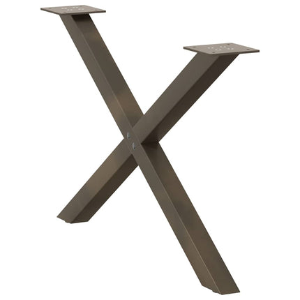 Soffbordsben X-formade 2 st naturstål 70x(42-43) cm stål