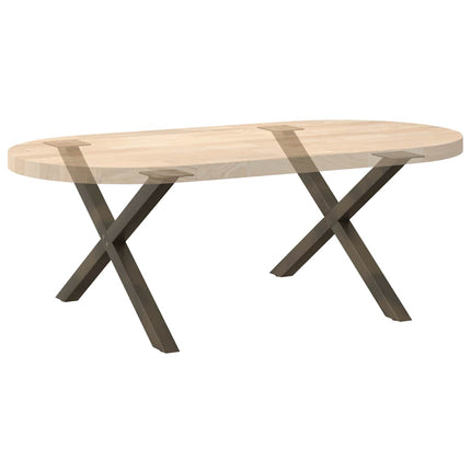 Soffbordsben X-formade 2 st naturstål 70x(42-43) cm stål