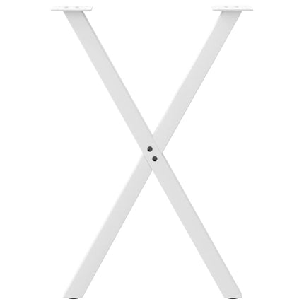 Matbordsben X-formade 2 st vita 50x(72-73) cm stål