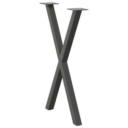Matbordsben X-formade 2 st antracit 57x(72-73) cm stål