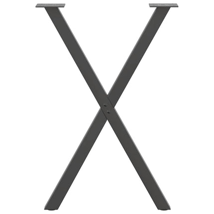 Matbordsben X-formade 2 st antracit 57x(72-73) cm stål