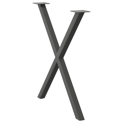 Matbordsben X-formade 2 st antracit 70x(72-73) cm stål