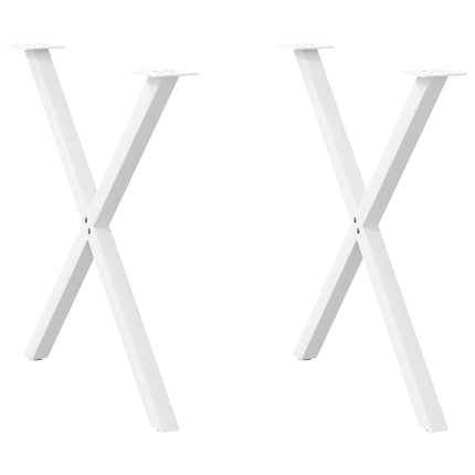 Matbordsben X-formade 2 st vita 80x(72-73) cm stål