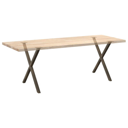 Matbordsben X-formade 2 st naturstål 80x(72-73) cm stål