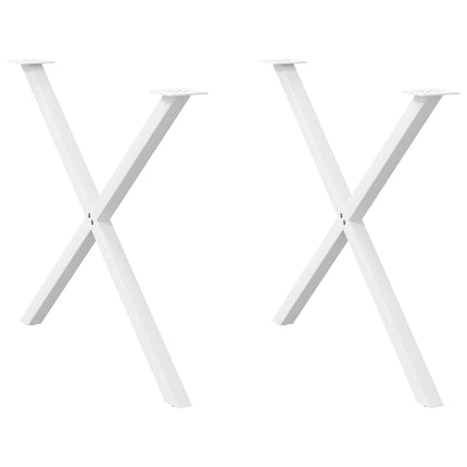 Matbordsben X-formade 2 st vita 90x(72-73) cm stål