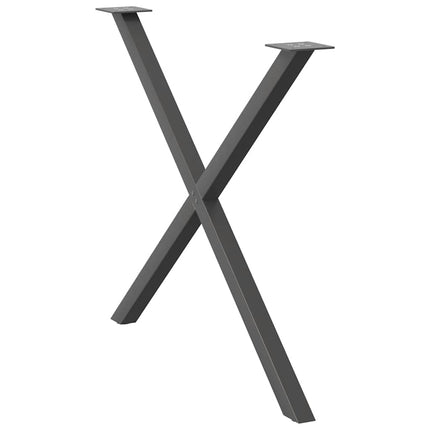 Matbordsben X-formade 2 st antracit 90x(72-73) cm stål