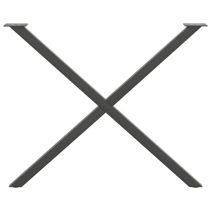Matbordsben X-formade 2 st antracit 90x(72-73) cm stål