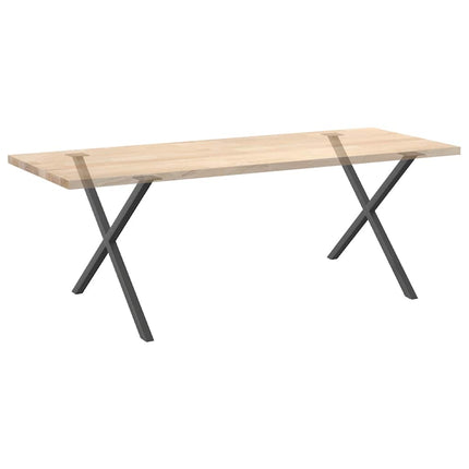 Matbordsben X-formade 2 st antracit 90x(72-73) cm stål