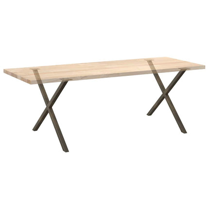 Matbordsben X-formade 2 st naturstål 90x(72-73) cm stål