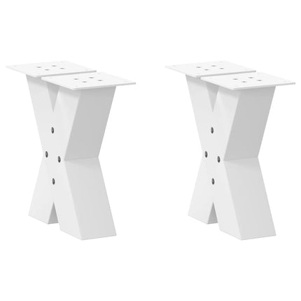 Soffbordsben X-formade 2 st vita 30x(30-31) cm stål
