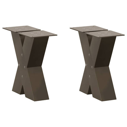 Soffbordsben X-formade 2 st naturstål 30x(30-31) cm stål