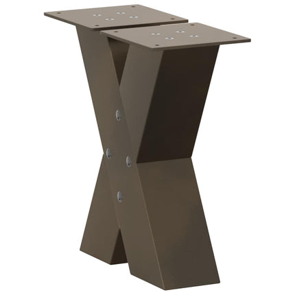 Soffbordsben X-formade 2 st naturstål 30x(30-31) cm stål